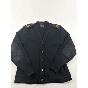 Military Equipment Sweater Pull Over Black Elbow Patches Mehlin Estey 40R Medium